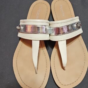 Coach Cream and Silver Sandals